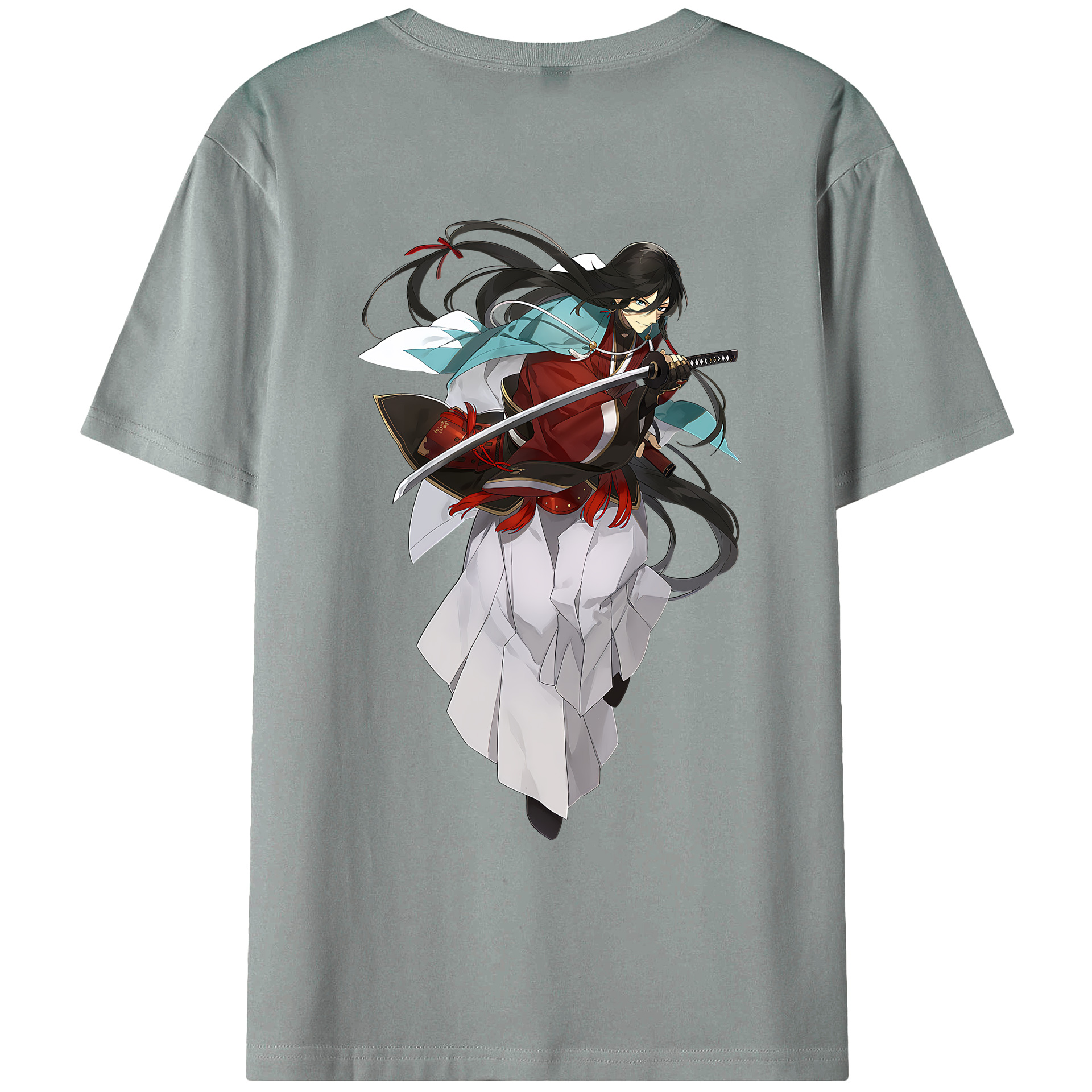 （画像用） 刀剣乱舞 Touken Ranbu 綿100％ メンズ半袖Tシャツ（バックプリント） 通気性